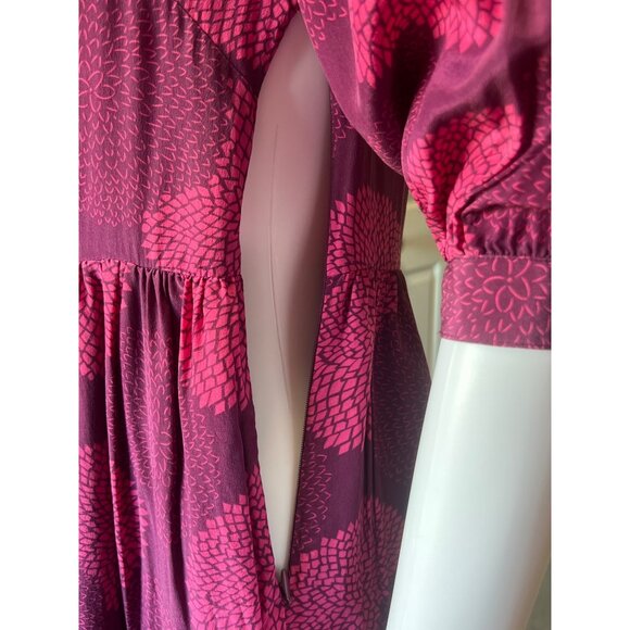 Girls from Savoy Bouquet Toss Dress 100% Silk Dress w/ Pockets Womens Size 0 - Picture 4 of 11